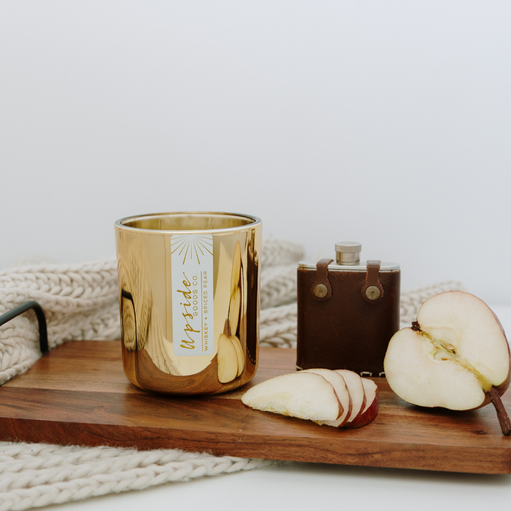 Whiskey + Spiced Pear Limited Edition Holiday Candle at Upside Goods Co. 